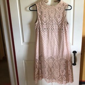 Blush pink lace dress